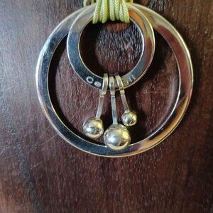 CERFAGLI VINTAGE 15" NECKACE W/SOLID STERLING ROUND PENDANT